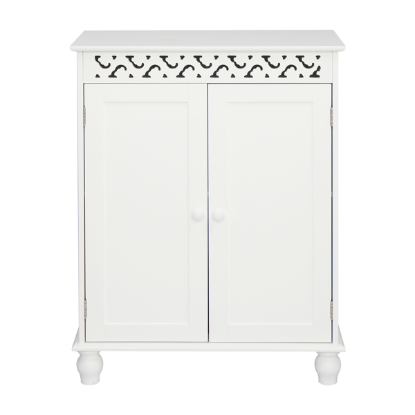 白色 密度板喷漆 三胺贴面刨花板 双门 浴室立柜 雕花 N201-6