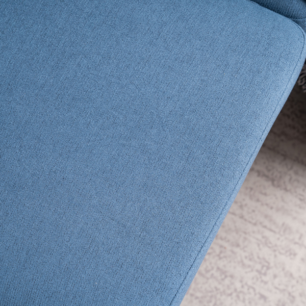 二代 三人位 不带贵妃 实木框架 可与单人位双人位组合 室内组合沙发 麻布 实木腿 185*76*85cm 藏蓝色 N101-48