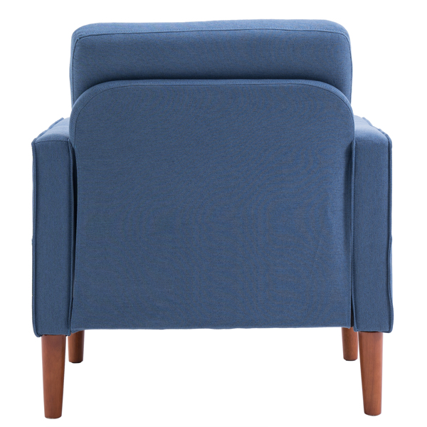 二代 单人位 不带贵妃 实木框架 可与双人位三人位组合 室内组合沙发 麻布 实木腿 80*76*85cm 藏蓝色 N101-8