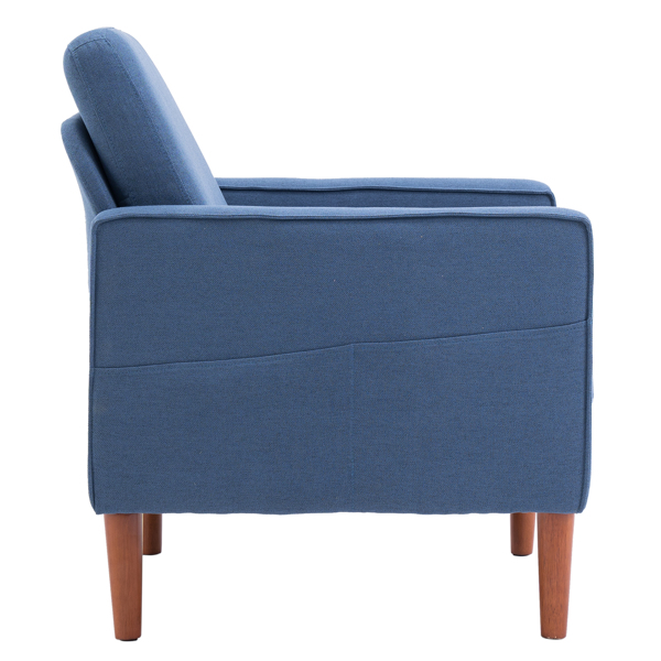 二代 单人位 不带贵妃 实木框架 可与双人位三人位组合 室内组合沙发 麻布 实木腿 80*76*85cm 藏蓝色 N101-7