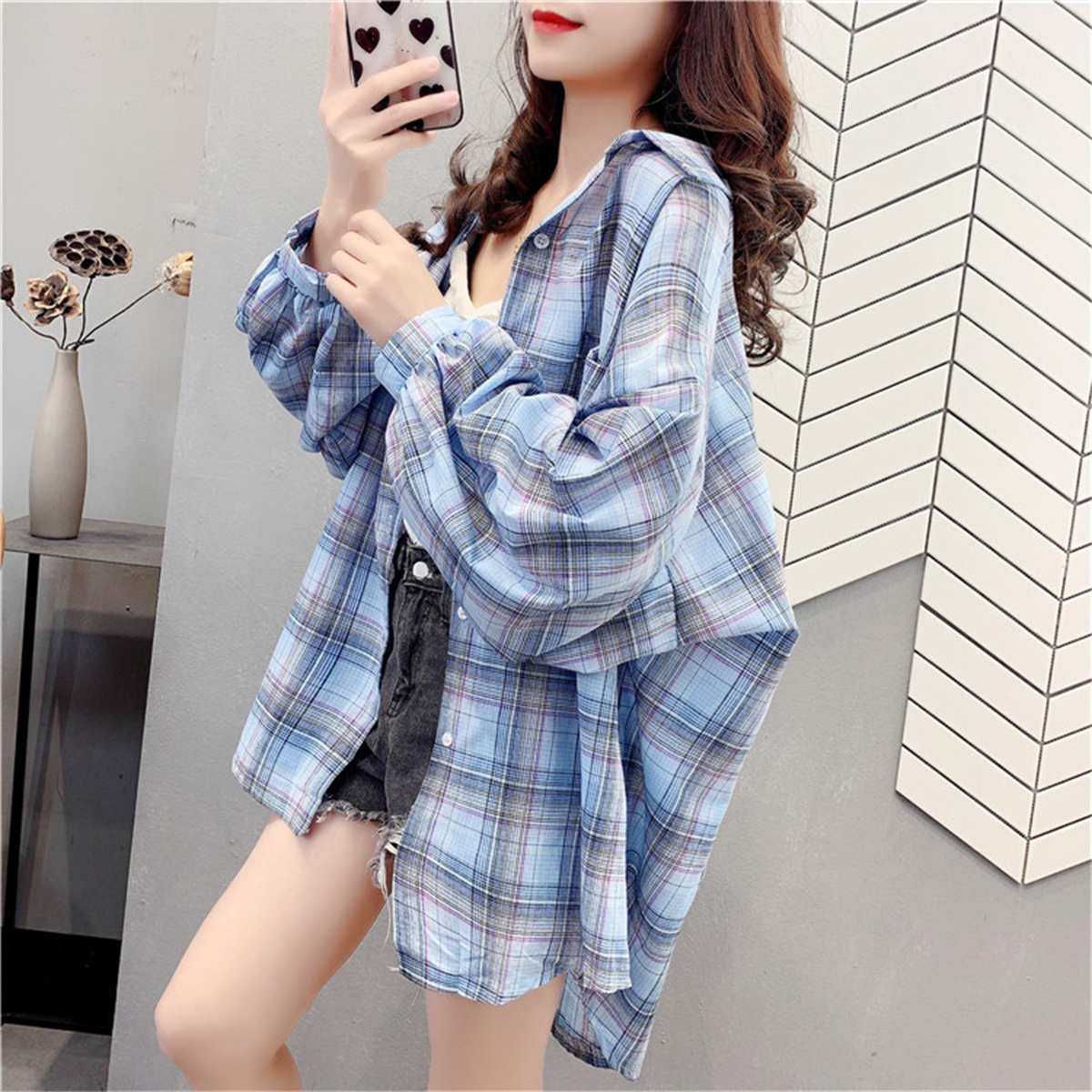 Women Clothing Summer Long Korean Clothes Loose Tops Fashionable Retro New Blouse Shirts