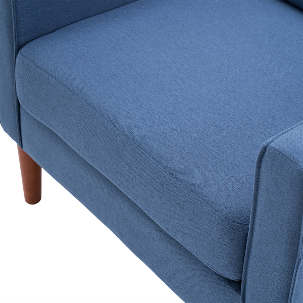 二代 单人位 不带贵妃 实木框架 可与双人位三人位组合 室内组合沙发 麻布 实木腿 80*76*85cm 藏蓝色 N101-12
