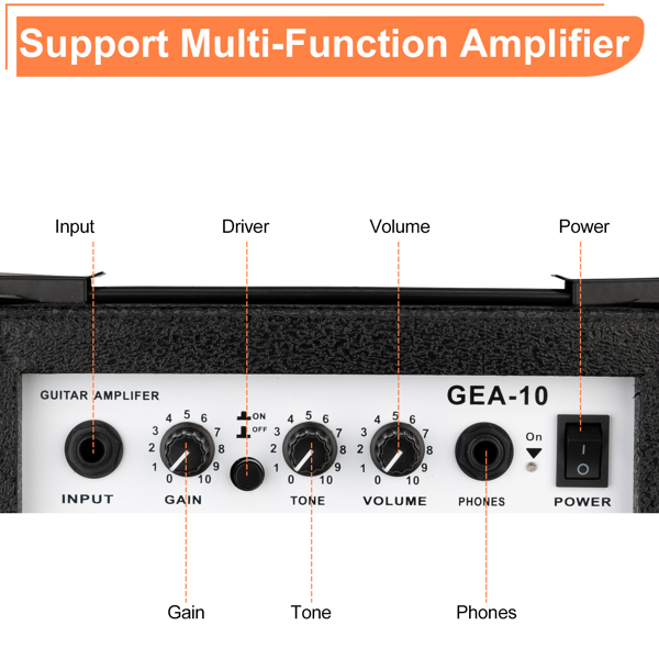 【AM不售卖】 10.00W 电木吉他双用 电吉他音箱 GEA-10 黑色-5