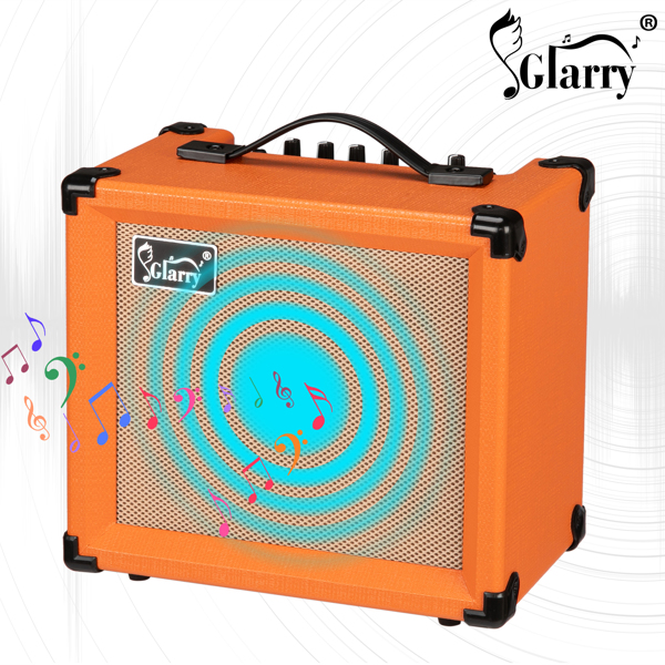 【AM不售卖】Glarry 15.00W 电吉他音箱 GEA-15 橘色-3