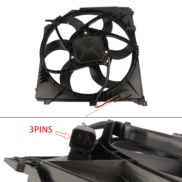 散热器风扇 Radiator Cooling Fan Assembly 400 Watt For BMW E83 X3 2.5 3.0L 04-10 17113452509-10
