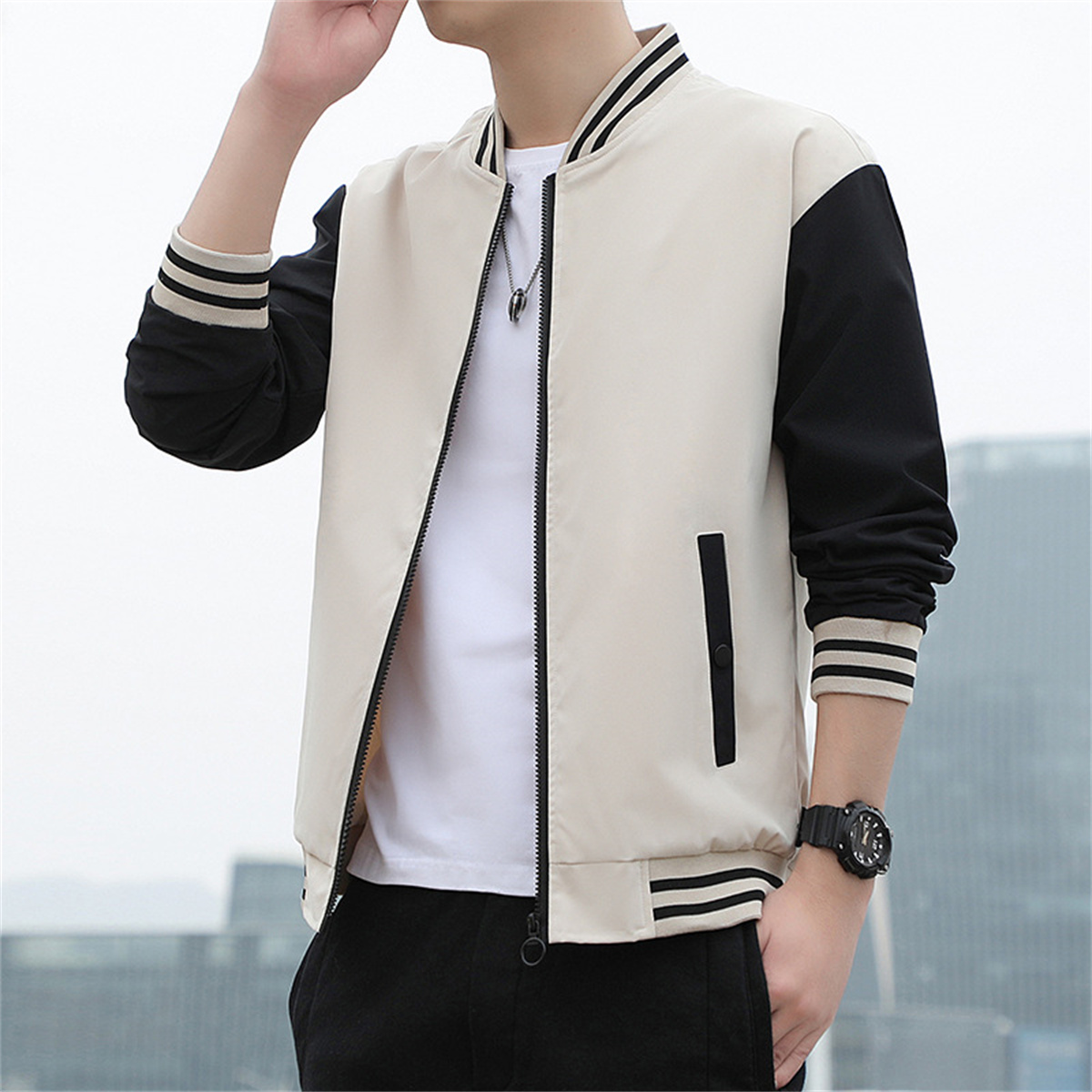 Wholesale custom jacket baseball jacket 2022 Autumn top youth popular casual coat men's plus size jacket