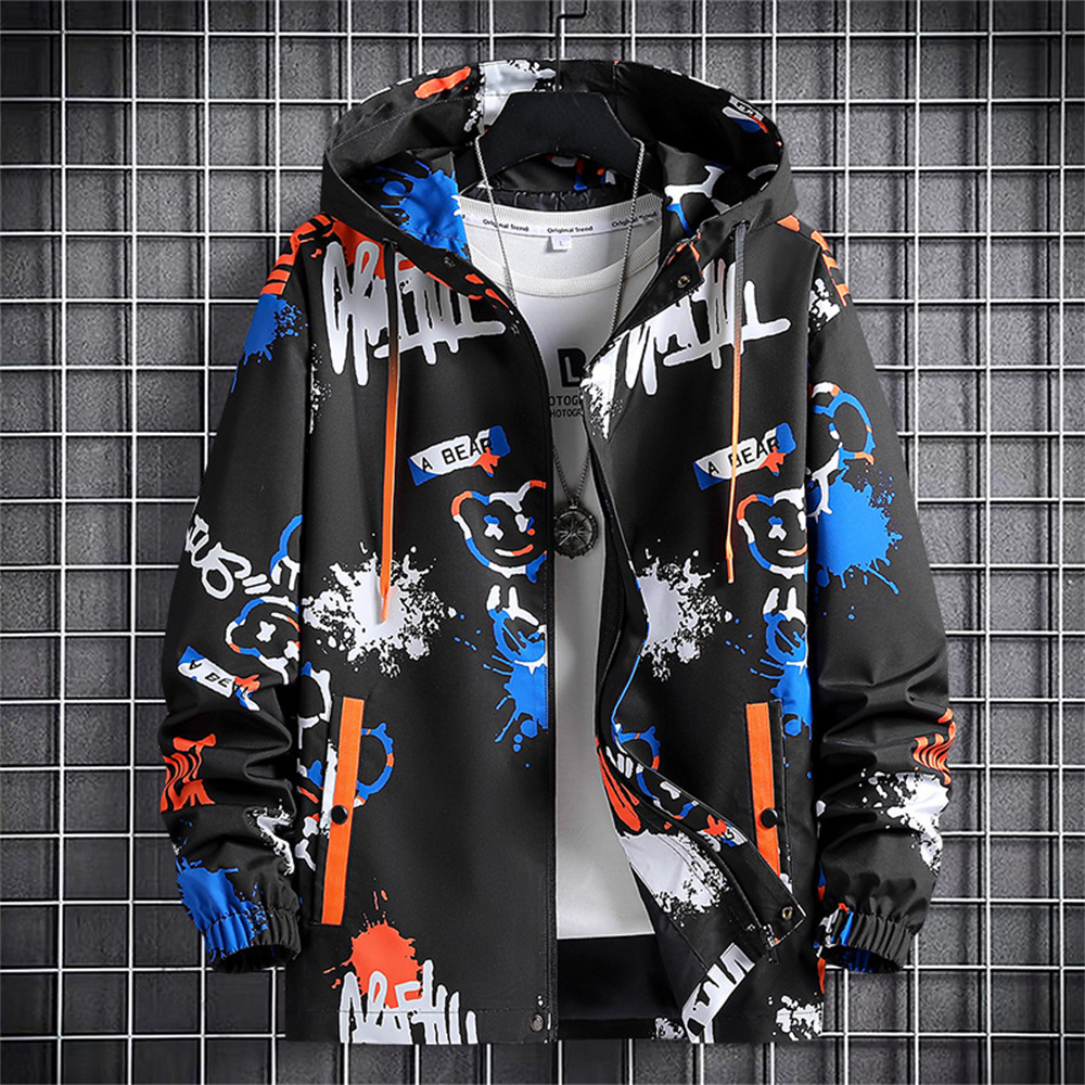 Custom sublimation printing windproof softshell hoodie jacket windbreaker coats with hood