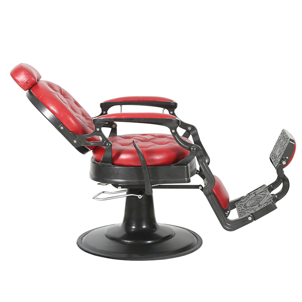 PVC皮革 铝合金框架 特大泵圆盘带毛巾架 可后仰 理发椅 300lbs 红色 HZ8799 N001-3