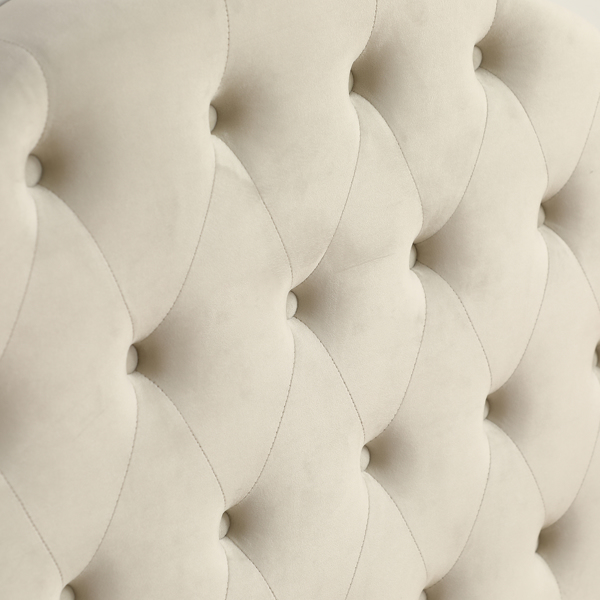 弧形拉扣装饰 白色 Queen 床头板 铁框架软包 欧式 N101 美国-11