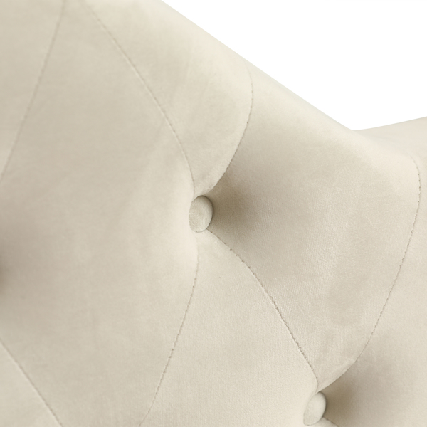 弧形拉扣装饰 白色 Twin 床头板 铁框架软包 欧式 N101 美国-18