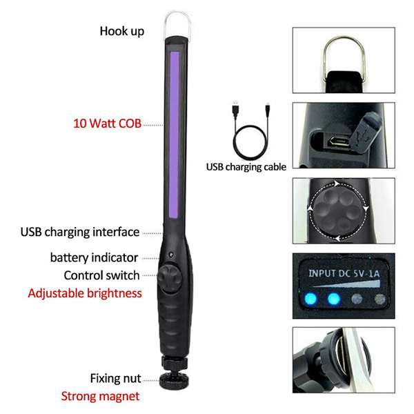（带电）Led紫外线消毒灯USB充电款 30颗灯珠-4