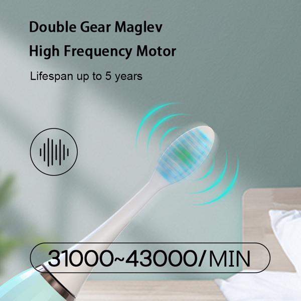 MOCEMTRY 声波电动牙刷 5 种模式 + 2 头 ipx7 防水 USB 充电-11