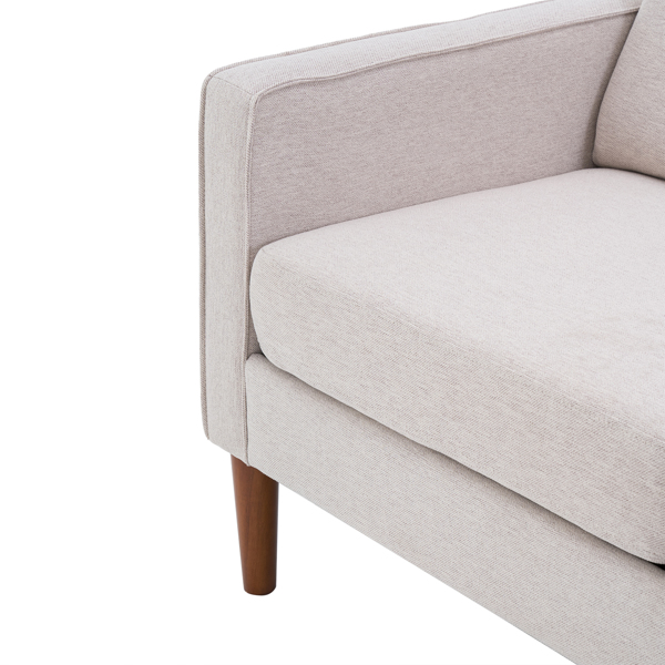 二代 双人位 不带贵妃 实木框架 可与单人位三人位组合 室内组合沙发 麻布 实木腿 140*76*85cm 米白色 N101-21