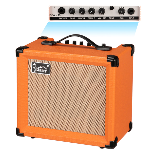 【AM不售卖】Glarry 15.00W 电吉他音箱 GEA-15 橘色-1
