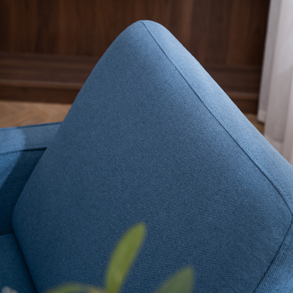 二代 单人位 不带贵妃 实木框架 可与双人位三人位组合 室内组合沙发 麻布 实木腿 80*76*85cm 藏蓝色 N101-31
