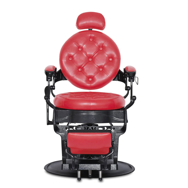 PVC皮革 铝合金框架 特大泵圆盘带毛巾架 可后仰 理发椅 300lbs 红色 HZ8799 N001-1