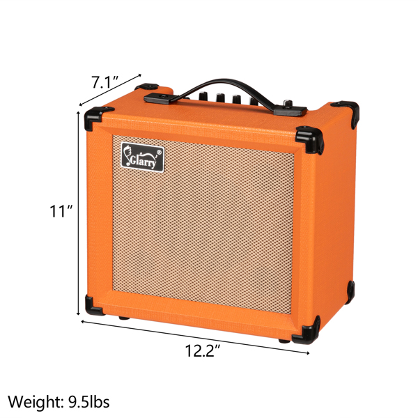 【AM不售卖】Glarry 15.00W 电吉他音箱 GEA-15 橘色-9