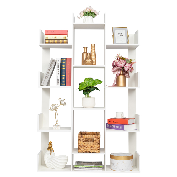 Libreria a 12 ripiani scaffale per libri albero moderno scaffale per libri  espositore organizzatore di archiviazione per dischi cd libri Home Office  Deco bianco - AliExpress