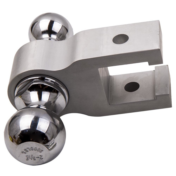 牵引挂钩升降2" 2-5/16" Dual Ball Mount Hitch Adjustable Aluminum Raise Drop Trailer Tow Lock-4