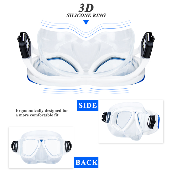 夏季游泳镜/成人潜水镜带鼻罩游泳防护潜水面罩-4