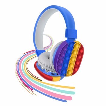 减压耳机儿童玩具耳机，无线蓝牙耳机流行泡泡入耳式耳机减压玩具彩虹色减压耳机适合儿童成人