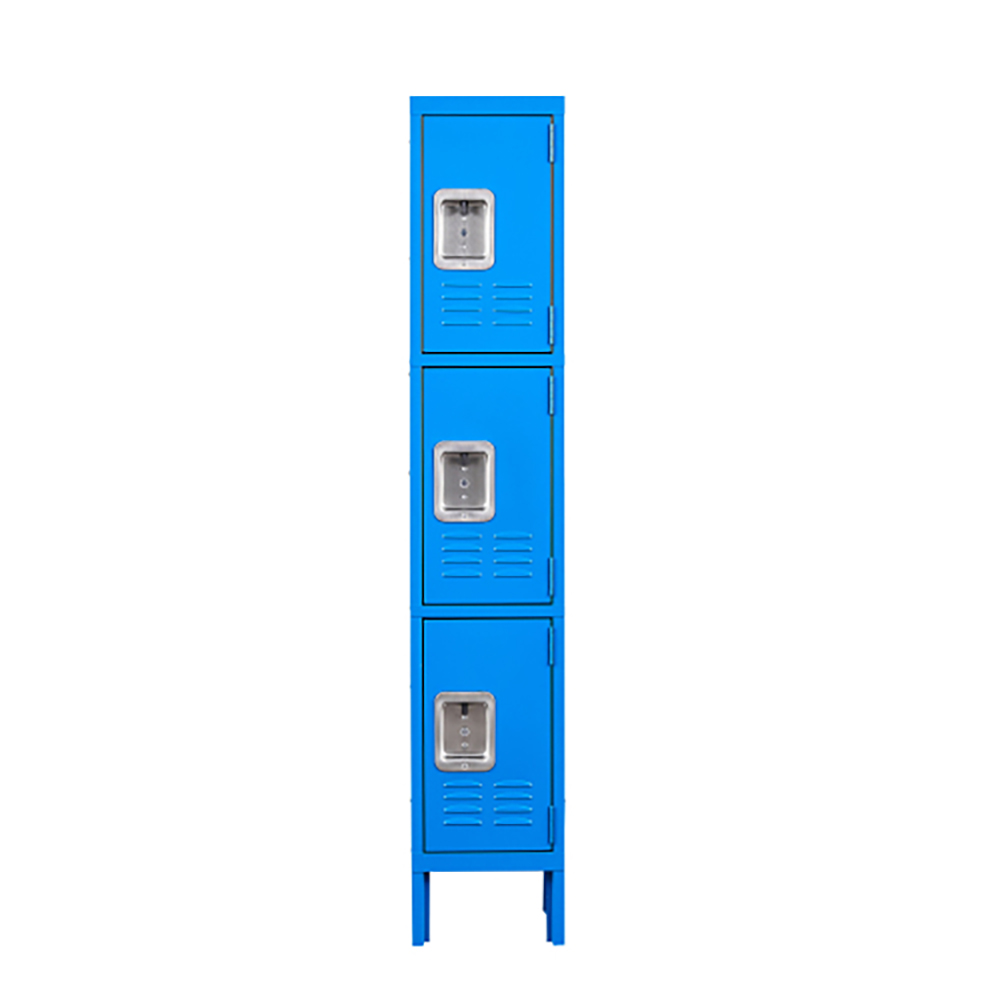 Metal Locker for Office, Metal Storage Locker Employees Locker with 3 Doors, 3 Tier Corridor Locker for School Gym Home Office