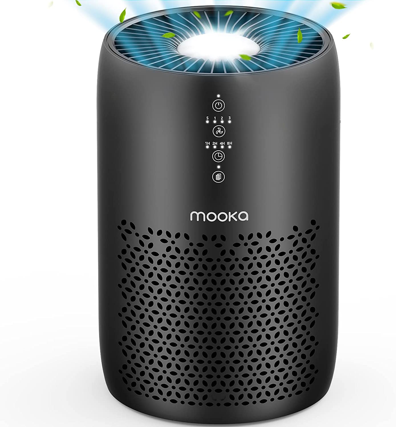 MOOKA Air Purifier for Home Large Room 861 sq ft, H13 HEPA Filter Air Cleaner for Bedroom Office, Odor Eliminator for Allergies and Pets Dander Wildfire Smoke Pollen Dust Mold, Ozone-Free, Night Light