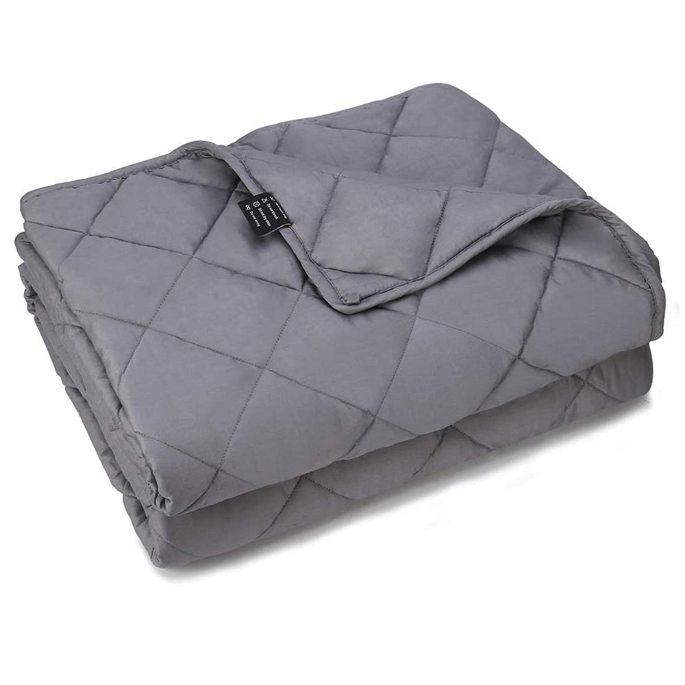 Mooka Weighted Blanket 15 pounds 48"x72" Twin Size for Kids Adults, with Premium Glass Beads, for 110-180 lbs Individuals, Cooling Weighted Blanket for Sleep, Grey