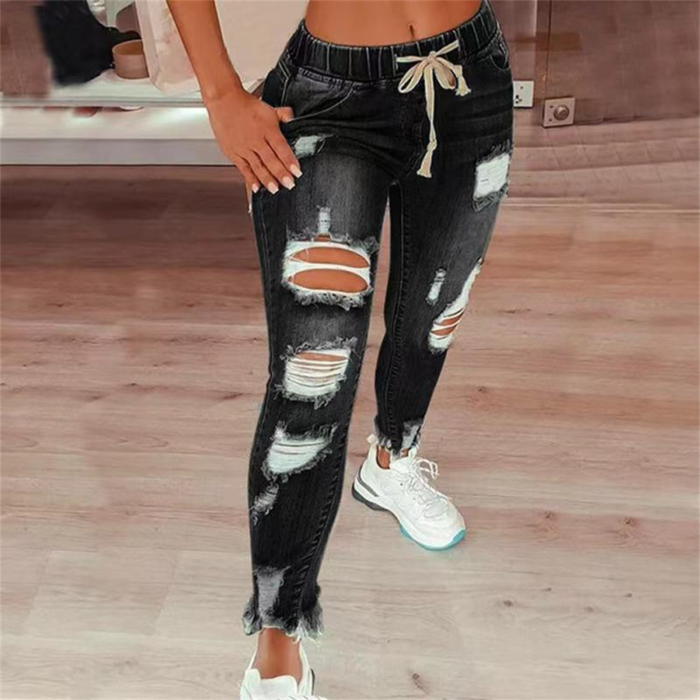 New Arrivals Fashion Skinny Straight Washed Denim Jean Pants For Women