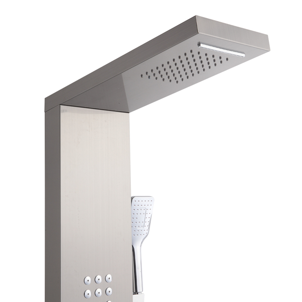 Cu ALightUp 银色 不锈钢 120cm 分体 淋浴屏 五出水模式 背部18喷孔 N001-5