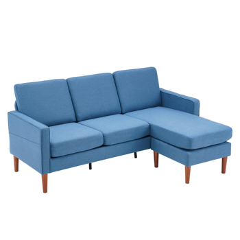 二代 美式扶手 3人位 带贵妃脚蹬 室内组合沙发 布艺 181*76*87cm 藏蓝色 N101