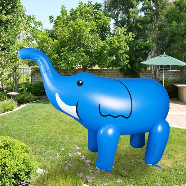 充气喷水大象户外庭院夏季泳池派对水上玩具,适合后院使用-3