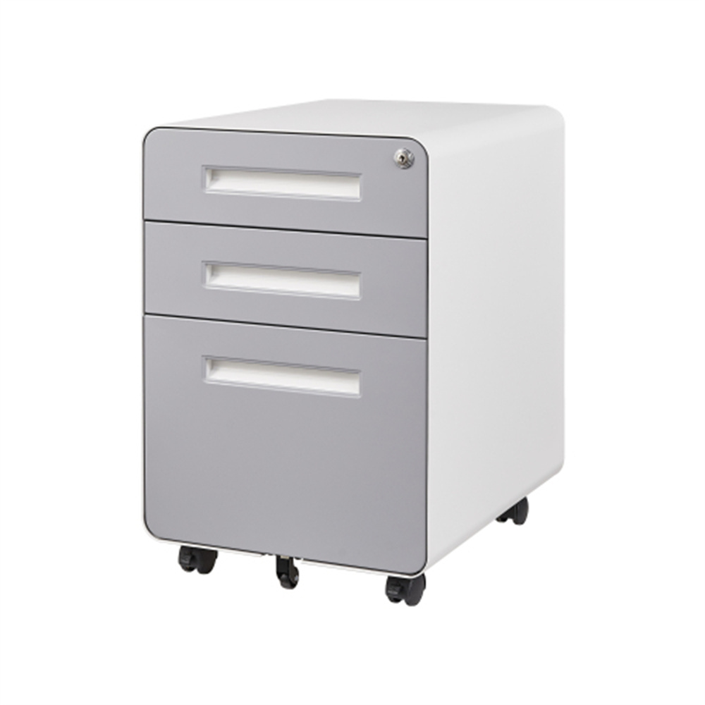 3 Drawer File Cabinet with Lock, Metal Filling Cabinets for Office Home, Rolling Mobile File Cabinets for Legal Letter on Wheels Under Desk Design