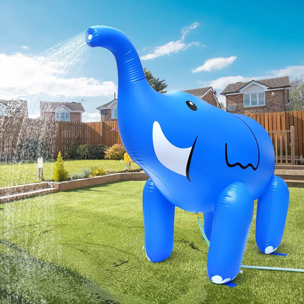 充气喷水大象户外庭院夏季泳池派对水上玩具,适合后院使用-5