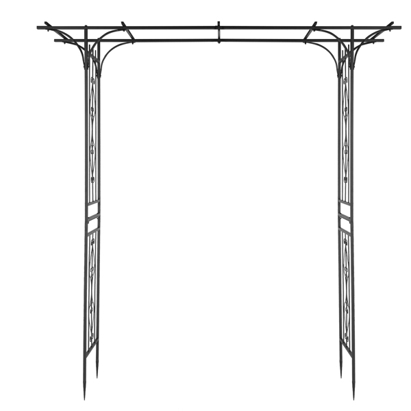 黑色 铁艺 铁拱门 206*41*216cm 16mm管 平顶 庭院 北美 N003-6
