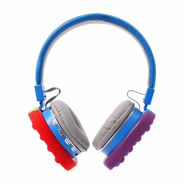 减压耳机儿童玩具耳机，无线蓝牙耳机流行泡泡入耳式耳机减压玩具彩虹色减压耳机适合儿童成人（蓝色）-2