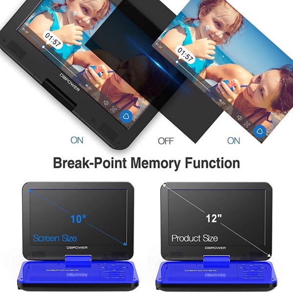 DBPOWER CHY-10 10.1寸便携式DVD播放器 蓝色 US,  (FBA 发货，周末不处理订单）-4
