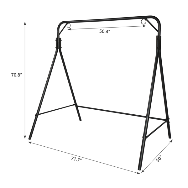 176*128*180cm 黑色 铁秋千架 平顶 250kg 庭院 北美 N002（仅秋千架）-14