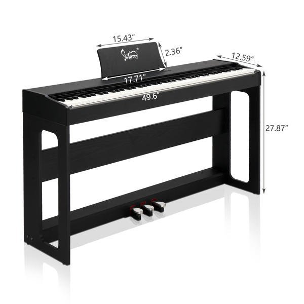 【AM不售卖】Glarry GDP-104/A-815 不带琴凳重锤键盘 无盖 黑色 电钢琴-3
