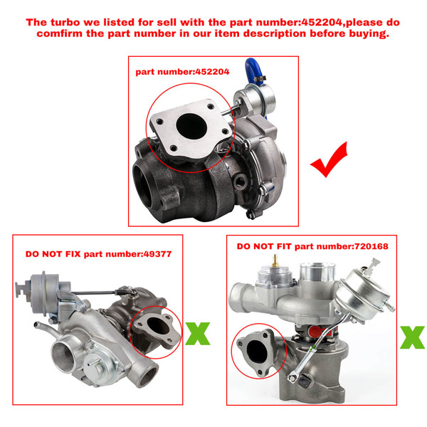 涡轮增压器 GT17 GT1752S Upgrade Turbo charger for Saab 9.3 2.0L P B205E/B235E 1998 - 2003 452204-0005-7