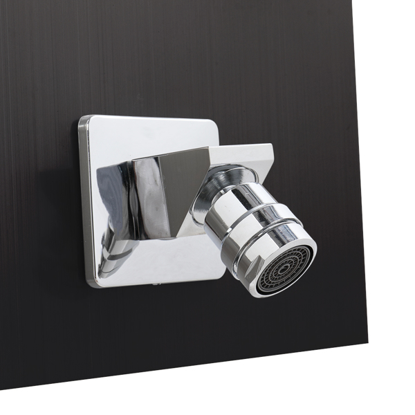 Cu ALightUp 黑色 不锈钢 120cm 分体 淋浴屏 六出水模式 顶部LED灯 6501 N001-16