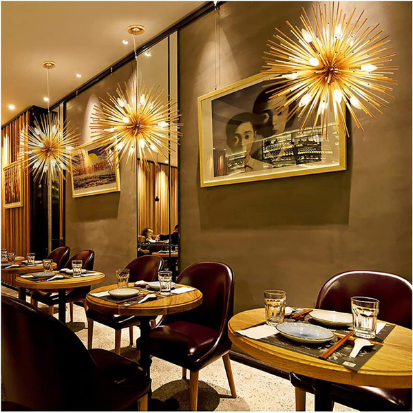Golden Sputnik 枝形吊灯现代烟花吸顶灯灯吊灯灯具 E14 - 12 灯圣诞礼物厨房餐厅客厅餐厅（直径 23 英寸）-7