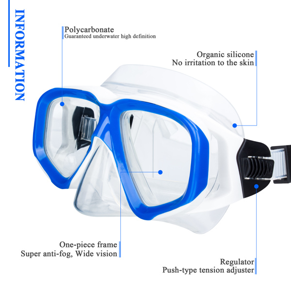 夏季游泳镜/成人潜水镜带鼻罩游泳防护潜水面罩-3