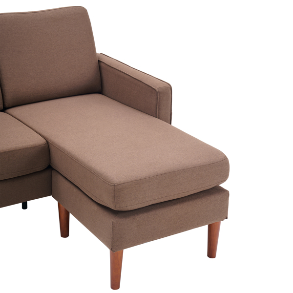 二代 美式扶手 3人位 带贵妃脚蹬 室内组合沙发 布艺 181*76*87cm 咖啡棕 N101-6