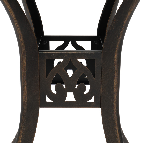 圆形菱格桌面 78*78*75cm 庭院铸铝桌 古铜色 N001-16