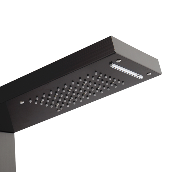 Cu ALightUp 黑色 不锈钢 120cm 分体 淋浴屏 六出水模式 顶部LED灯 6501 N001-7