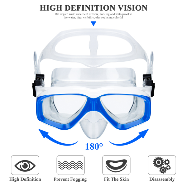 夏季游泳镜/成人潜水镜带鼻罩游泳防护潜水面罩-5