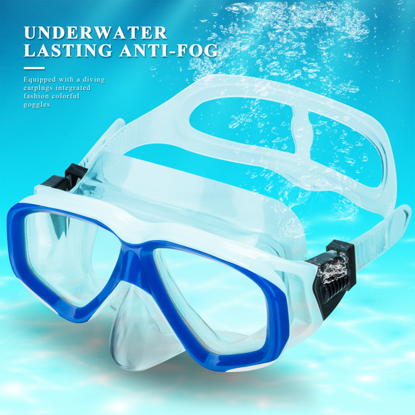 夏季游泳镜/成人潜水镜带鼻罩游泳防护潜水面罩-2