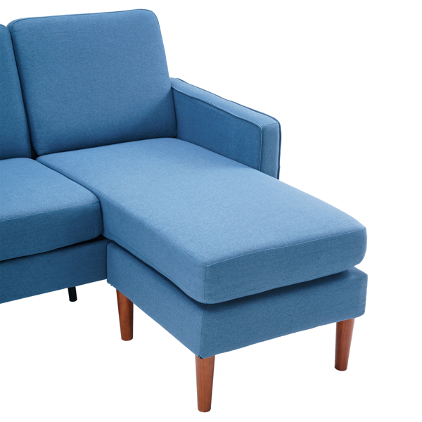 二代 美式扶手 3人位 带贵妃脚蹬 室内组合沙发 布艺 181*76*87cm 藏蓝色 N101-18