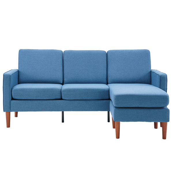 二代 美式扶手 3人位 带贵妃脚蹬 室内组合沙发 布艺 181*76*87cm 藏蓝色 N101-2